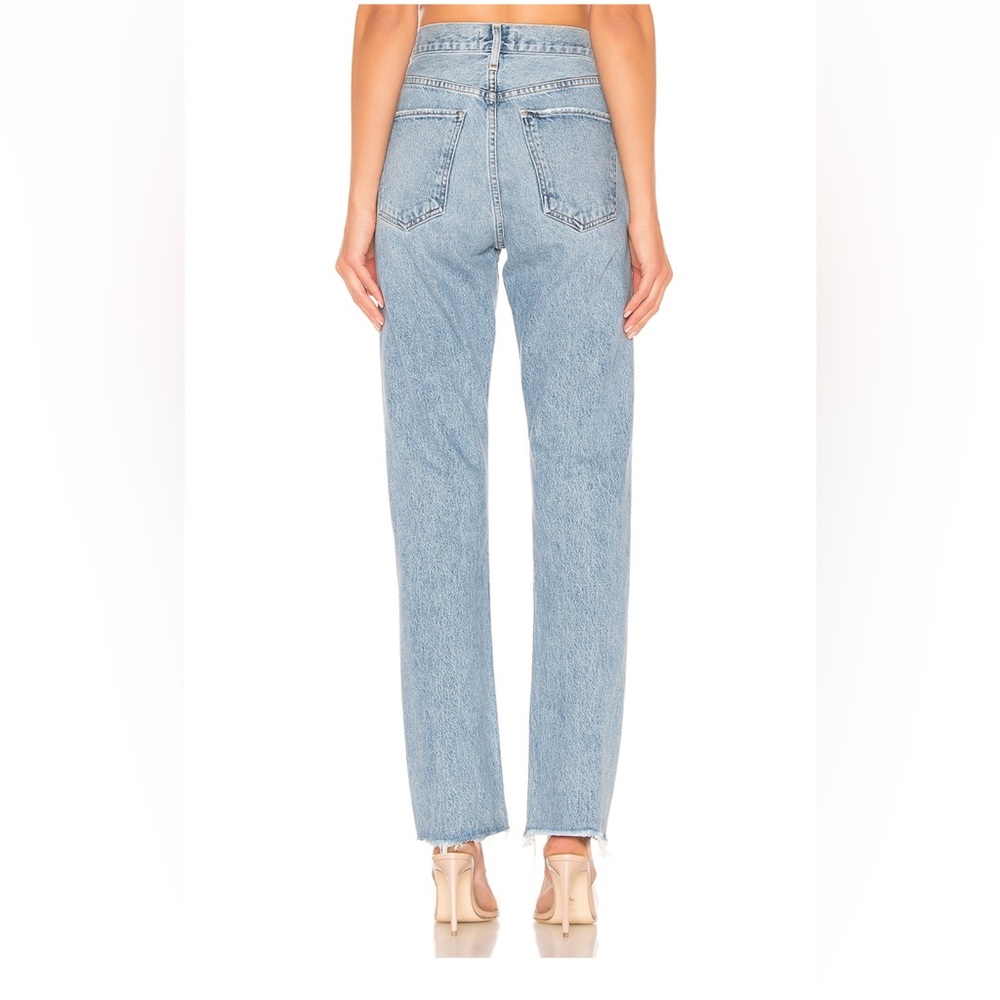 AGOLDE Cherie Light Wash High-Rise Straight Jeans - Light Blue - Picture 2 of 3